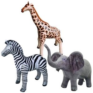 Lot of 6 Safari Animal 36” Tall Standing Balloons